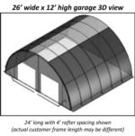 26'Wx28'Lx12'H quonset carport garage